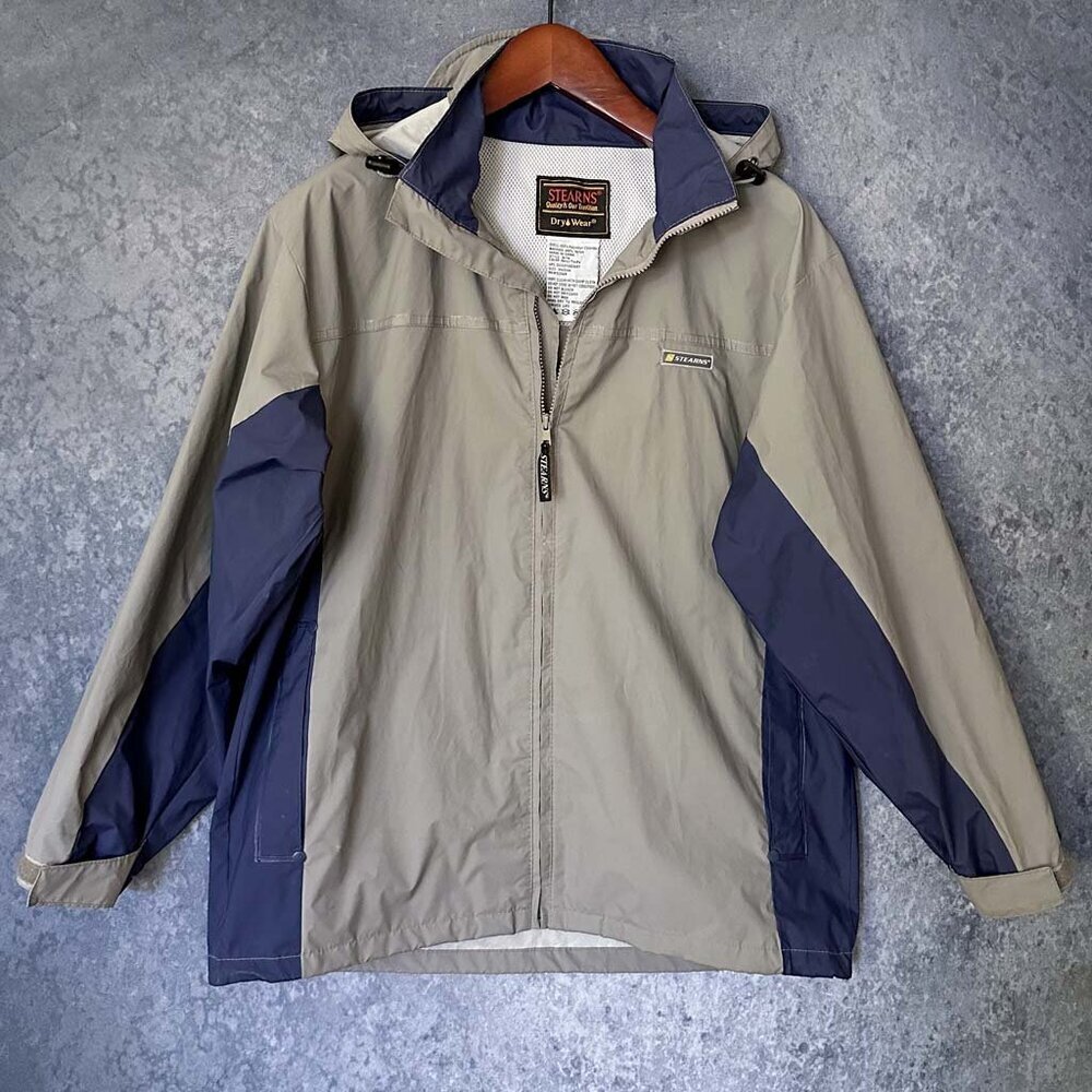 Stearns Dry Wear Rain Waterproof Full Zip Hooded Jacket, Medium